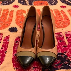 Givenchy nude high heel with black patent toe